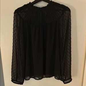 Elegant Black Semi-Sheer Women's Top